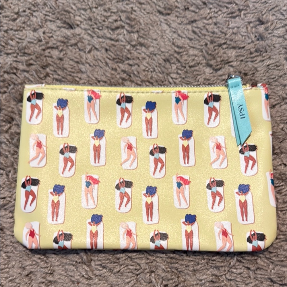 Yellow Patterned Women's Cosmetic Bag